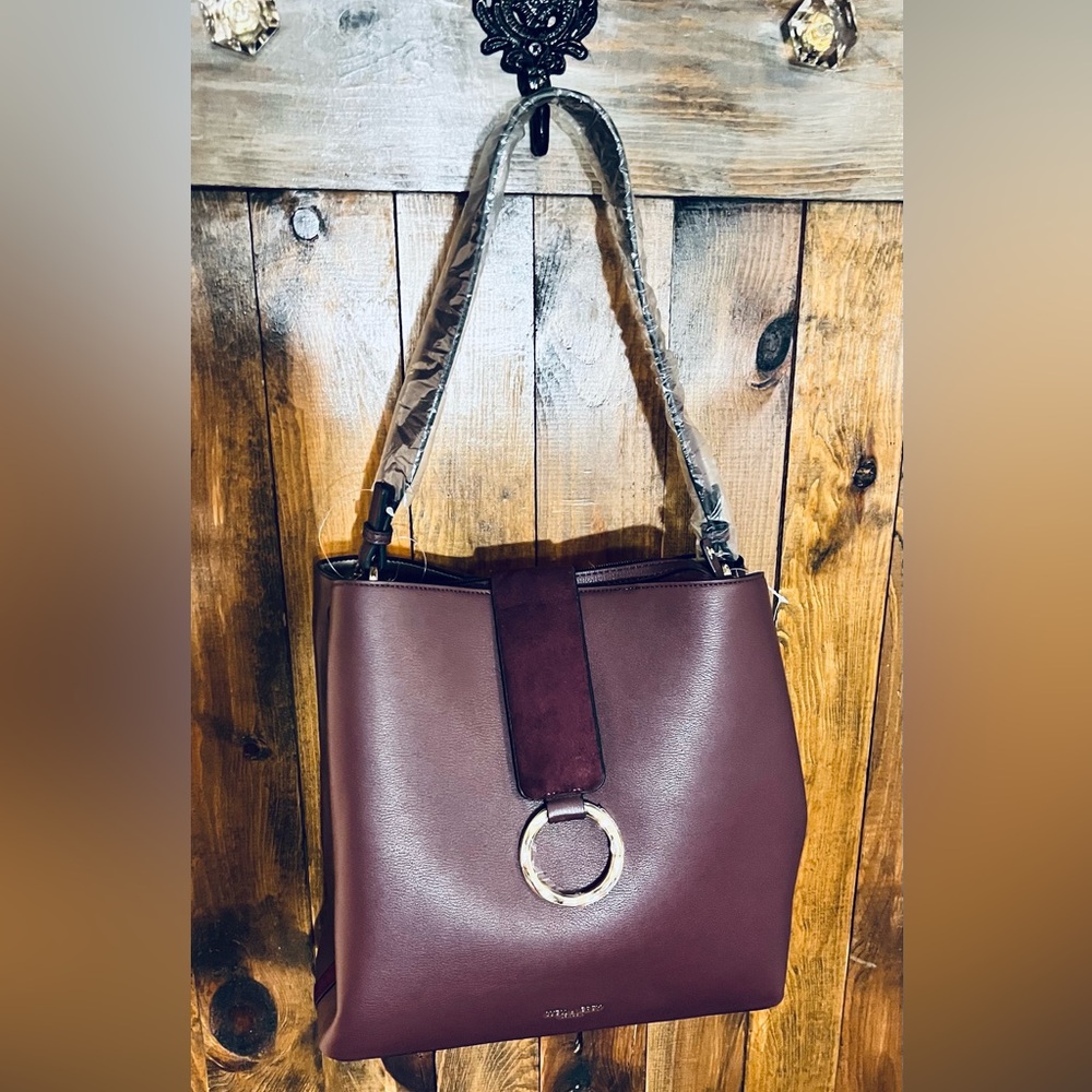 Luella Grey London Grace casual hobo handbag Purple vegan leather